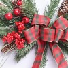 Christmas tree decorations 45cm upside down tree PE stained with white pinecone wall hanging Hotel mall wall hanging wreath