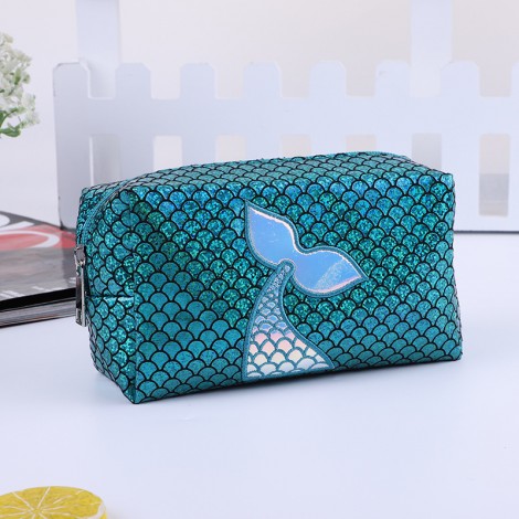 Mermaid Makeup Bag Fashion storage women's bag hand grasping four corner bag shell zipper bag