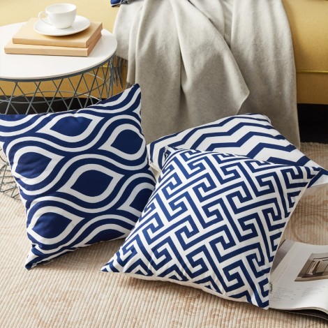 Japanese printed geometric pillow cover office sofa pillow back cushion cover polyester pillow cover