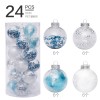 Christmas decorations 6cm / 24 cool blue painted mesh pet transparent set Christmas Tree Pendant