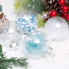 Christmas decorations 6cm / 24 cool blue painted mesh pet transparent set Christmas Tree Pendant