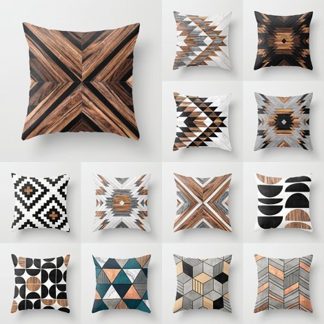 Home pillowcase wood grain national style holding pillowcase living room sofa decorative pillowcase cushion
