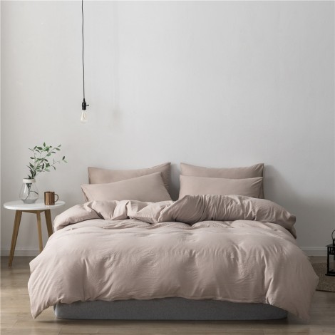 Japanese washed cotton three piece set solid color set Japanese bedding home textile