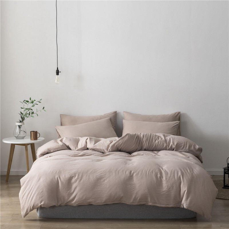 Japanese washed cotton three piece set solid color set Japanese bedding home textile