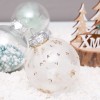 6cm / 24pcs mint green painted mesh pet transparent ball Christmas Ball Set Christmas Tree Pendant