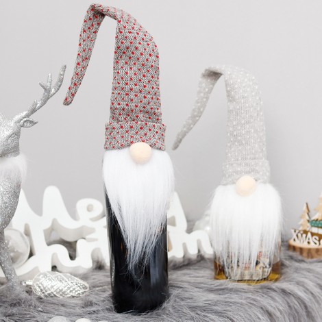 Christmas decorations faceless Doll Red Wine Bottle Set Santa wine bag restaurant holiday dress