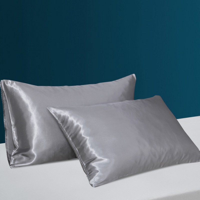 Simulated silk pillow case Satin cold feeling pillow case European and American pillowcase solid color