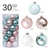 Christmas decorations 6cm / 30pcs rose gold painted Christmas Ball Set Christmas Tree Pendant