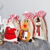 Christmas decorations linen three-dimensional Embroidered Handbag children's gift bag candy bag storage bag
