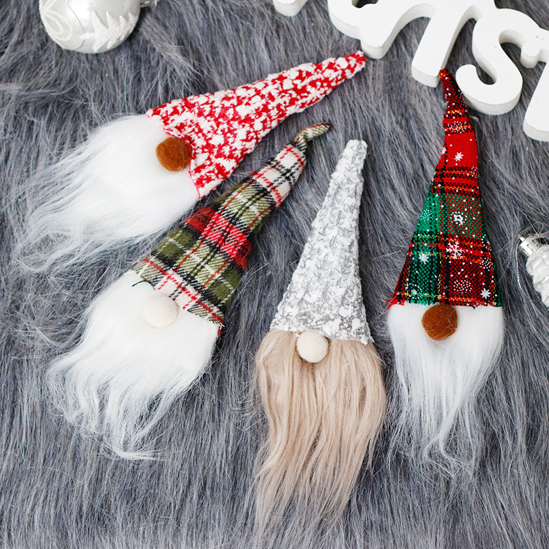 Christmas decorations Santa Claus forest pendant pointed hat faceless Doll Christmas Tree Pendant