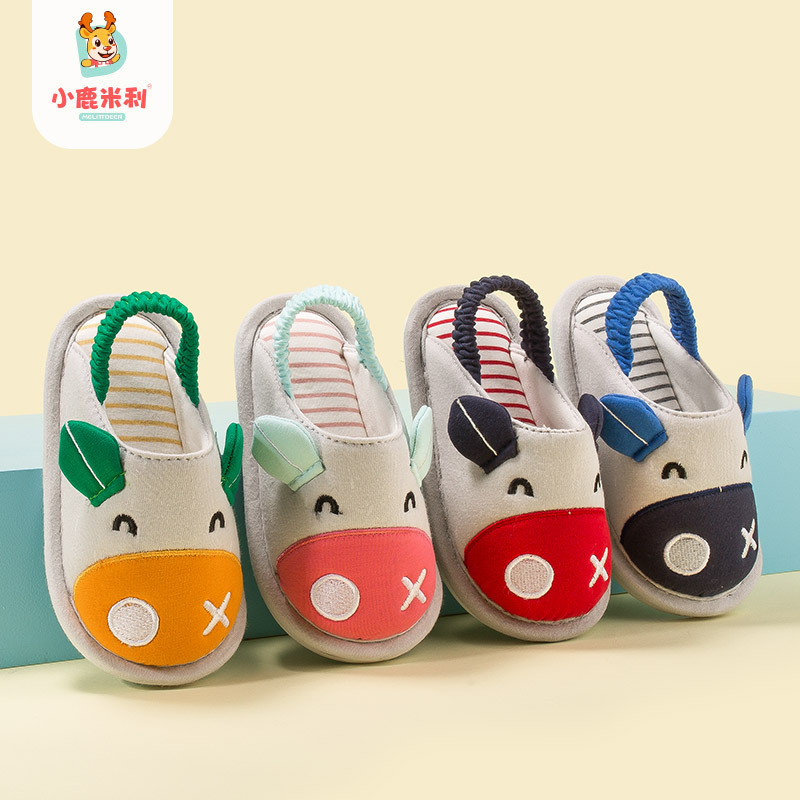 Boys 1-4 Cute Baby Soft Bottom Home Baby Collision Going Out Girls Cartoon Children's Cloth Slippers