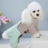 Dog clothes warm in autumn and winter, plush and thickened four legged cotton clothes, casual and versatile pet suspenders, color stripes, sports style