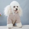 Dog clothes warm in autumn and winter, plush and thickened four legged cotton clothes, casual and versatile pet suspenders, color stripes, sports style