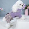 Dog suspenders autumn and winter thickened four legged clothes classic Plaid Korean pet clothes winter cotton clothes