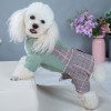 Dog suspenders autumn and winter thickened four legged clothes classic Plaid Korean pet clothes winter cotton clothes