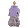 Dog suspenders autumn and winter thickened four legged clothes classic Plaid Korean pet clothes winter cotton clothes