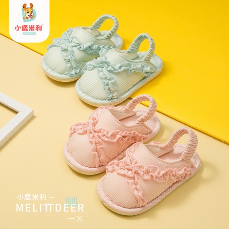 Children's cotton slippers 1-4 years old cute girls autumn and winter indoor slippers non-slip soft bottom indoor home