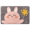 Cartoon bathroom non slip floor mat household flocking water absorption toilet floor mat living room bedroom door mat