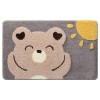 Cartoon bathroom non slip floor mat household flocking water absorption toilet floor mat living room bedroom door mat