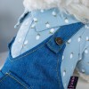 Pet four legged clothes teddy bear autumn winter clothes dog cotton clothes fashion thickened denim Suspenders