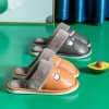 Leather slippers men's winter home indoor cotton slippers women's waterproof winter pu leather month shoes thick-soled anti-skid warm couple