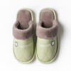 Leather slippers men's winter home indoor cotton slippers women's waterproof winter pu leather month shoes thick-soled anti-skid warm couple