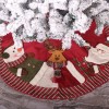 Santa Claus elk Snowman Christmas Tree Skirt decoration red three doll apron decoration