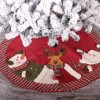 Santa Claus elk Snowman Christmas Tree Skirt decoration red three doll apron decoration