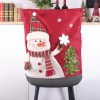 Christmas decoration red lattice Snowman Santa Claus chair back cover creative linen chair back cover
