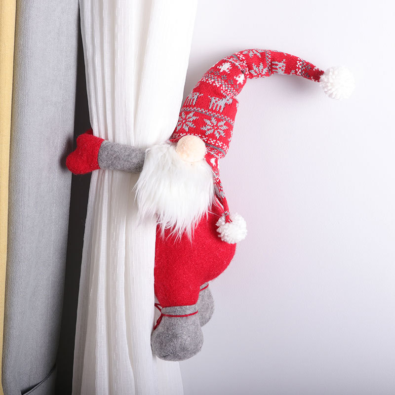 Kaicheng Christmas decoration Nordic faceless old man holding curtains Velcro curtain buckle hotel family Christmas decoration