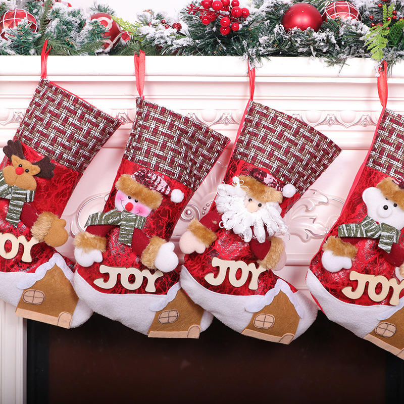 Christmas hot 2021 letter Christmas stockings Gift Bag Christmas Decoration Christmas stockings pendant medium bag