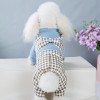 Dog clothes autumn and winter plus cotton thickened small dog four legged cotton clothes lattice couple's pet winter clothes