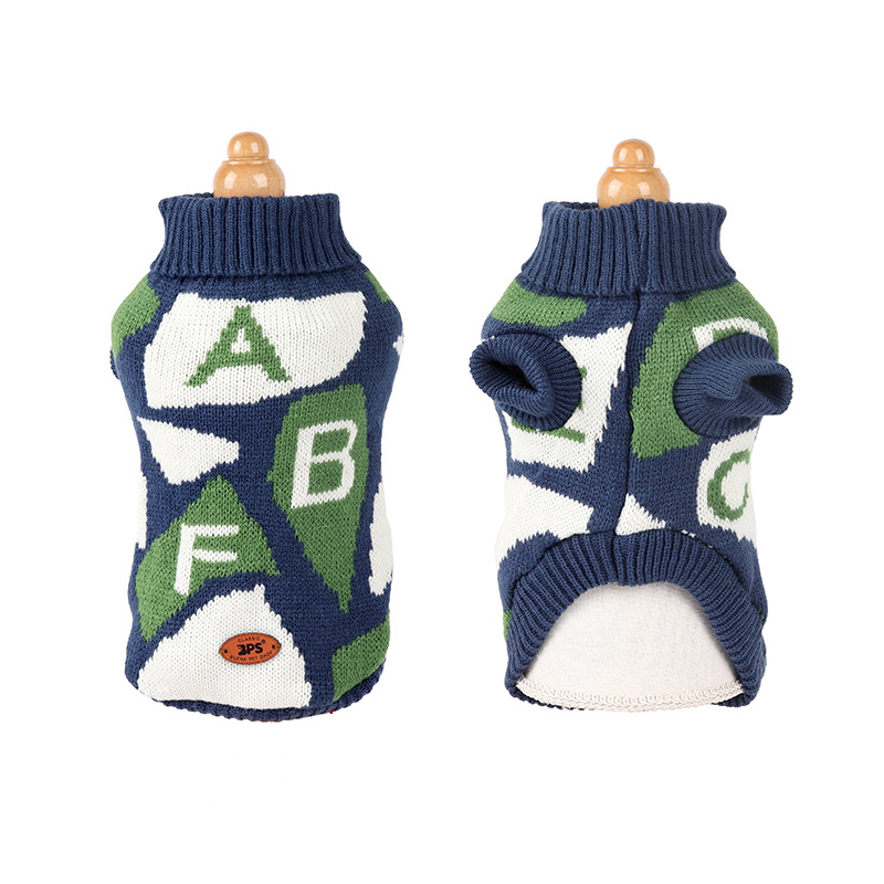 2020 new product dog clothing small and medium cats and dogs knitted sweater letter printing breathable autumn and winter plus velvet pet clothes	