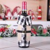 Christmas decorations red and black checked collar wine bottle set holiday fashion atmosphere wine bottle table home decoration