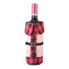 Christmas decorations red and black checked collar wine bottle set holiday fashion atmosphere wine bottle table home decoration