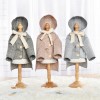 2020 new product dog clothing autumn and winter plus velvet houndstooth cashmere bow coat medium and small cat clothes	