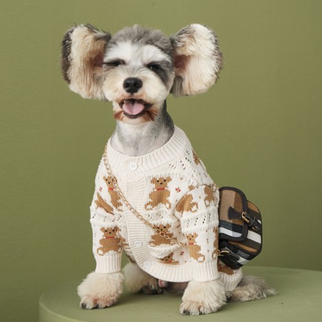Dog clothes autumn winter bear sweater cardigan Teddy Schnauzer Bomei VIP lovely pet coat