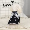 2020 autumn and winter new dog clothing college style pet woolen coat bow knot navy style neckline pet clothes	