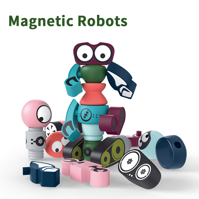 magnetic robots blocks set for kids stacking robot toys SETM