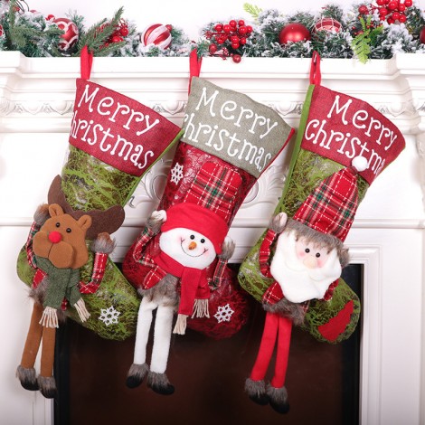 Hot Christmas decorations long legs Christmas stockings gift bag large Christmas stockings decorative pendant