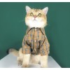 Kitten clothes summer thin fashion English short blue cat anti hair loss Pet Dog Teddy Plaid Shirt
