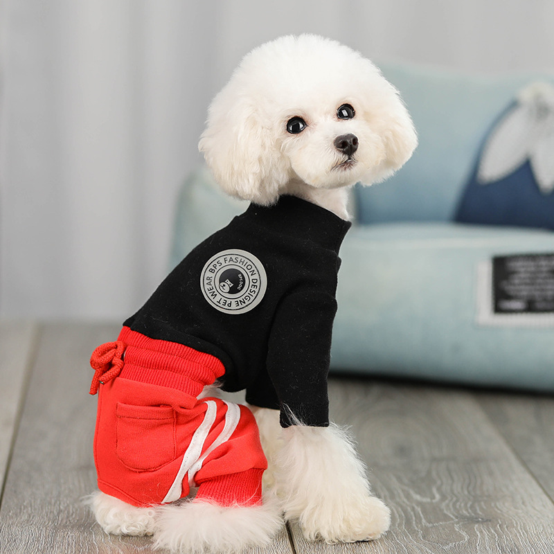 Factory direct sales of new pet clothes autumn and winter plus velvet turtleneck bottoming shirt medium and small cats and dogs warm four-legged clothes	