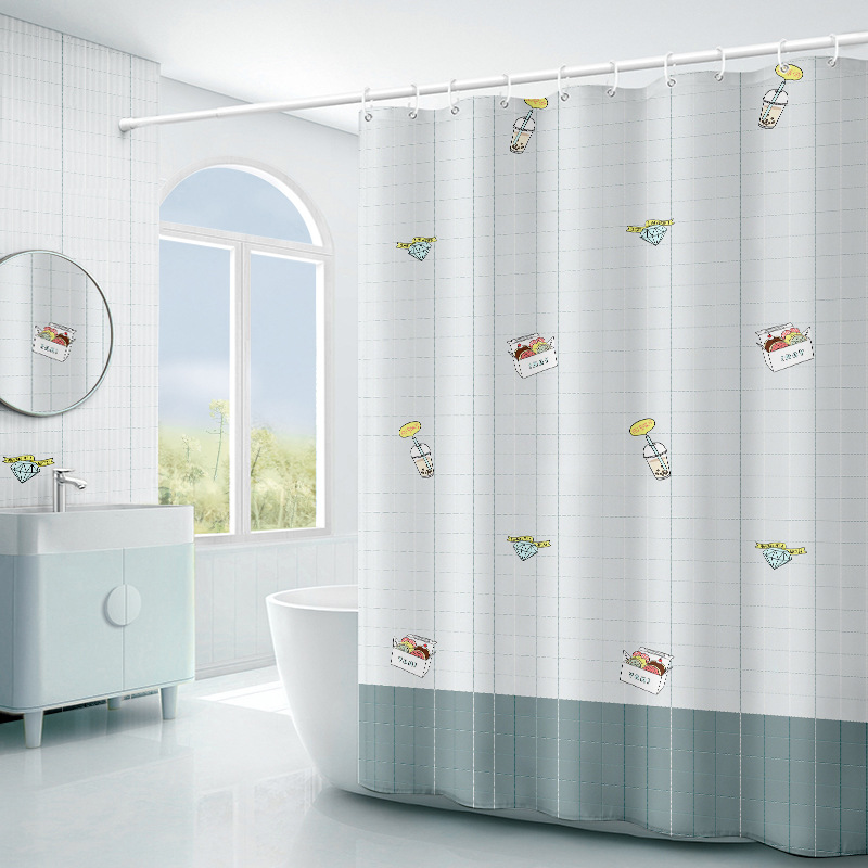 Cartoon shower curtain polyester shower curtain digital printing thickened waterproof toilet curtain balcony curtain customization