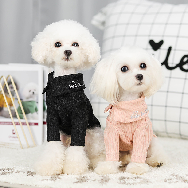Factory direct sales of new dog clothing autumn and winter plus velvet bottoming shirt small and medium cat clothes warm pet clothes	