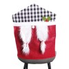 Christmas chair cover cloth art red gray Plaid chair cover manufacturer wholesale Christmas chair cover