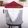 Christmas chair cover cloth art red gray Plaid chair cover manufacturer wholesale Christmas chair cover