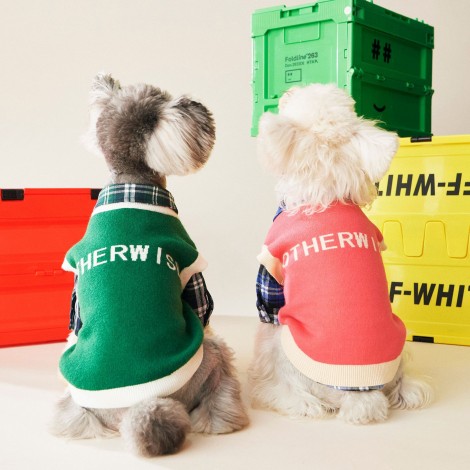 Pet clothes letter sweater vest sleeveless Teddy Chenery Bomei VIP cat dog clothes autumn and winter clothes