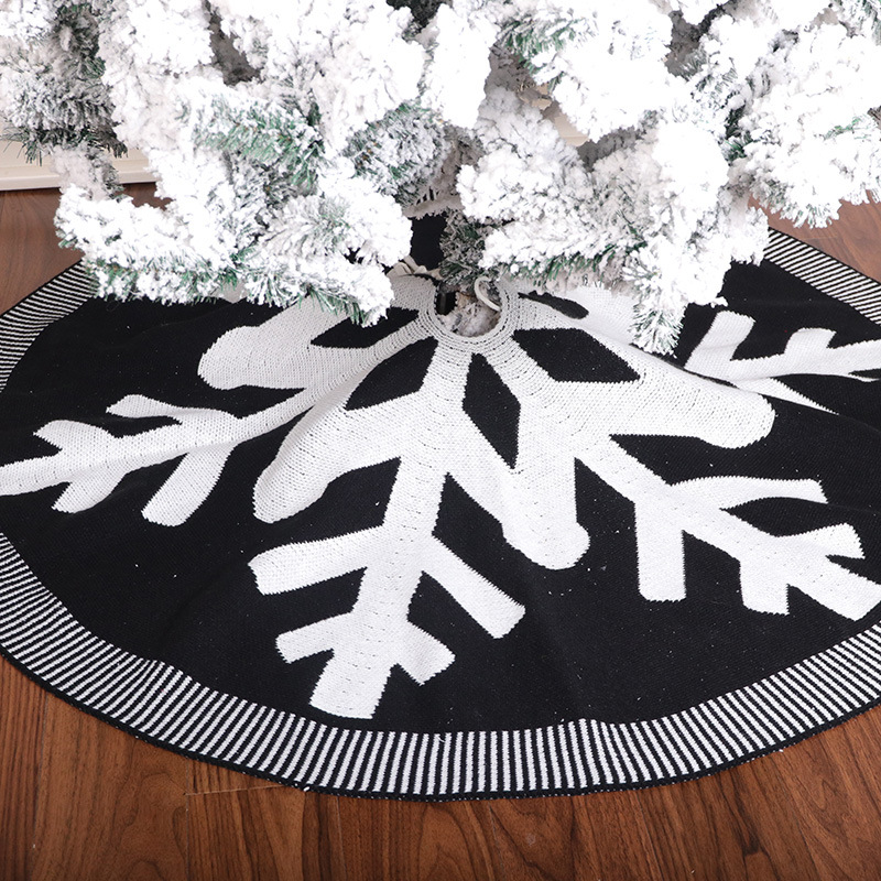 Christmas Tree Skirt knitting wool tree bottom apron atmosphere Decoration Christmas Tree Skirt snowflake