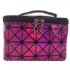 European and American fashion Lingge 3D laser Pu folding cosmetic bag portable travel handbag waterproof storage wash bag