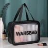 Cosmetic bag custom made in wind transparent PVC wash bag large capacity portable travel waterproof Pu portable storage bag